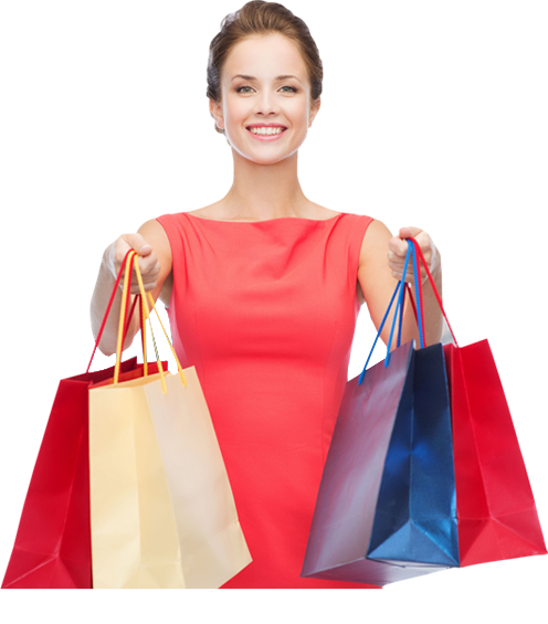 Lady with shopping bags